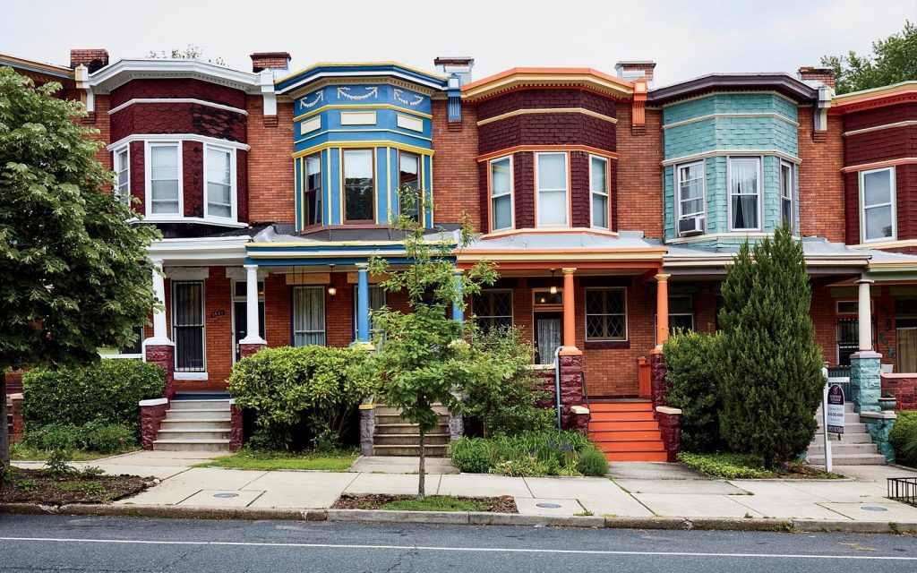 Most beautiful Neighborhoods in America, rowhouse, townhouse, colorful house, baltimore, maryland