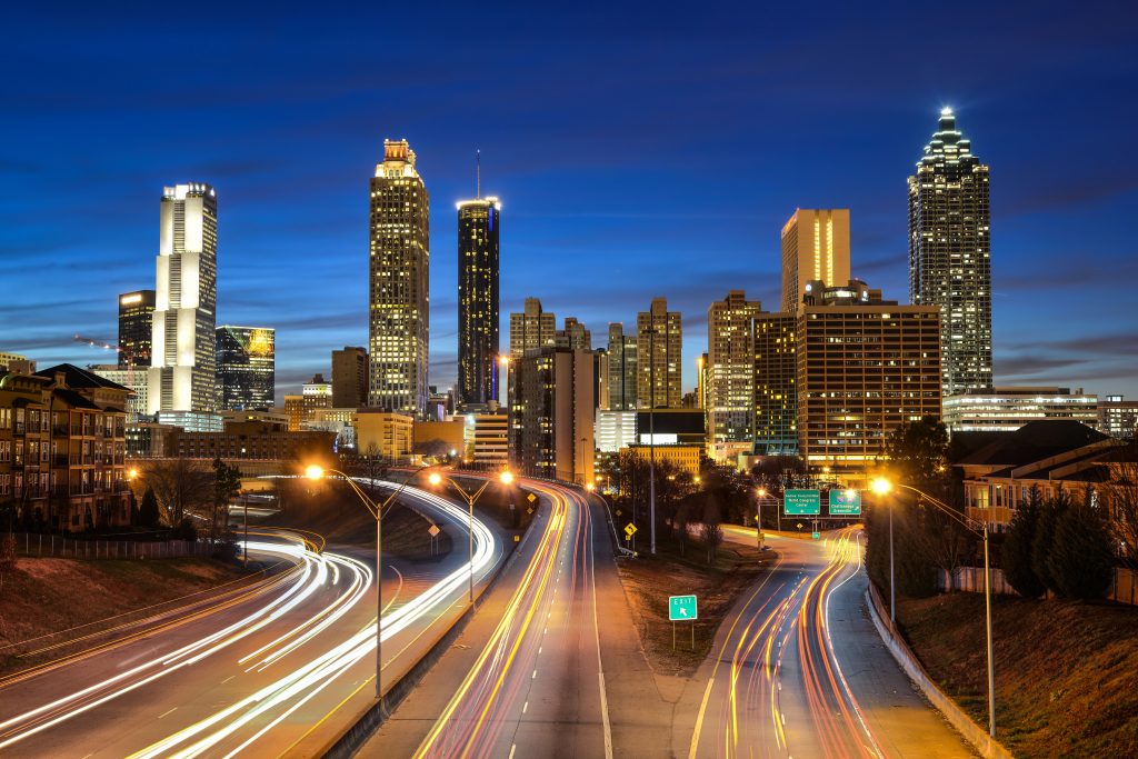 Dangerous neighborhoods in Atlanta, freeway, highway, skyline