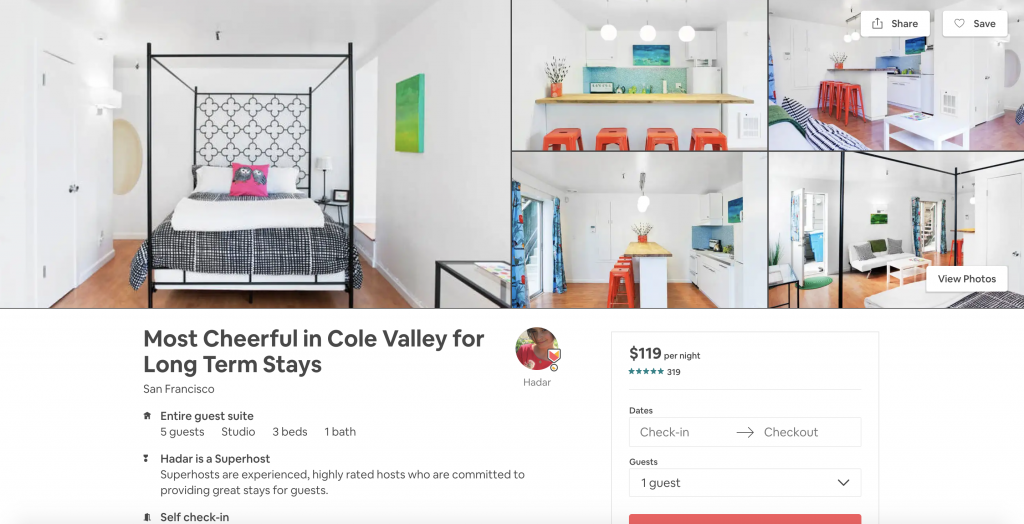 Top 10 Airbnbs in San Francisco, Most Cheerful in Cole Valley