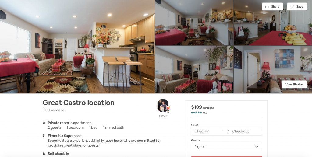 Top 10 Airbnbs in San Francisco, Great Castro Location