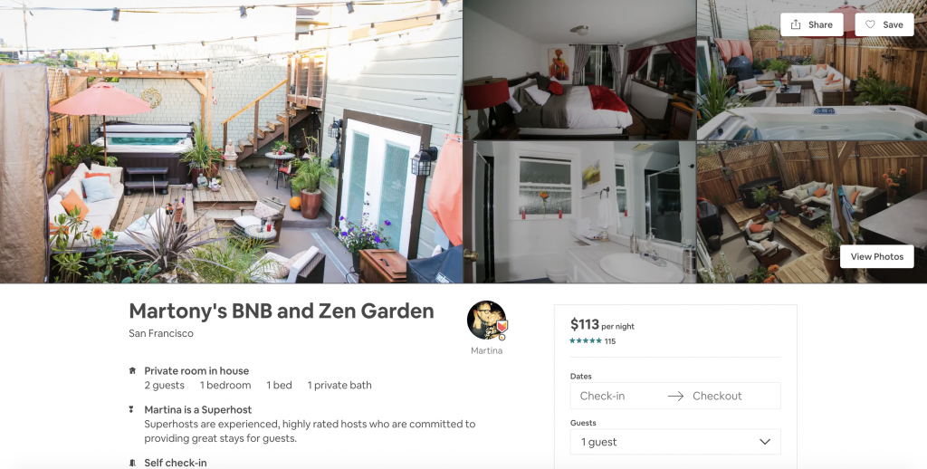 Top 10 Airbnbs in San Francisco, BNB and Zen Garden, hot tub, luxury, getaway