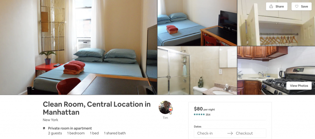 most in-demand airbnbs in New York, manhattan, clean room, one bedroom