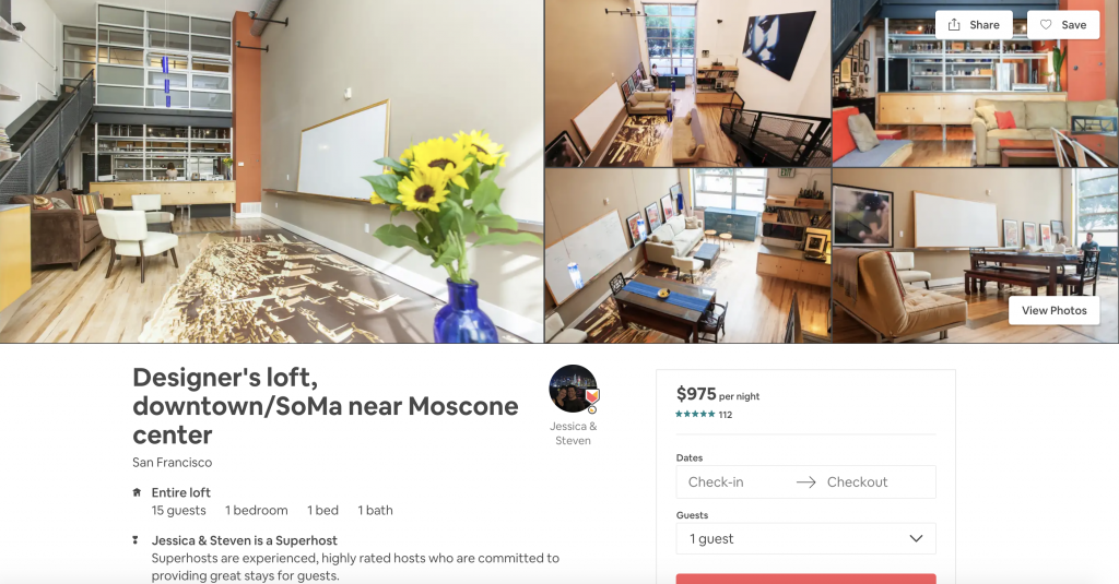 Top 10 Airbnbs in San Francisco, Designer's Loft